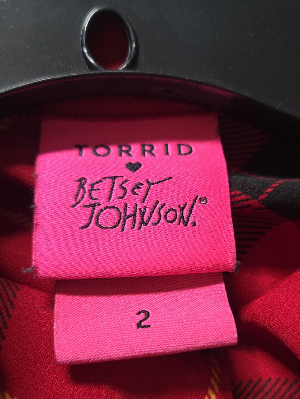 Torrid Betsey Johnson Bow Tie Plaid Blouse - Picture 6 of 6